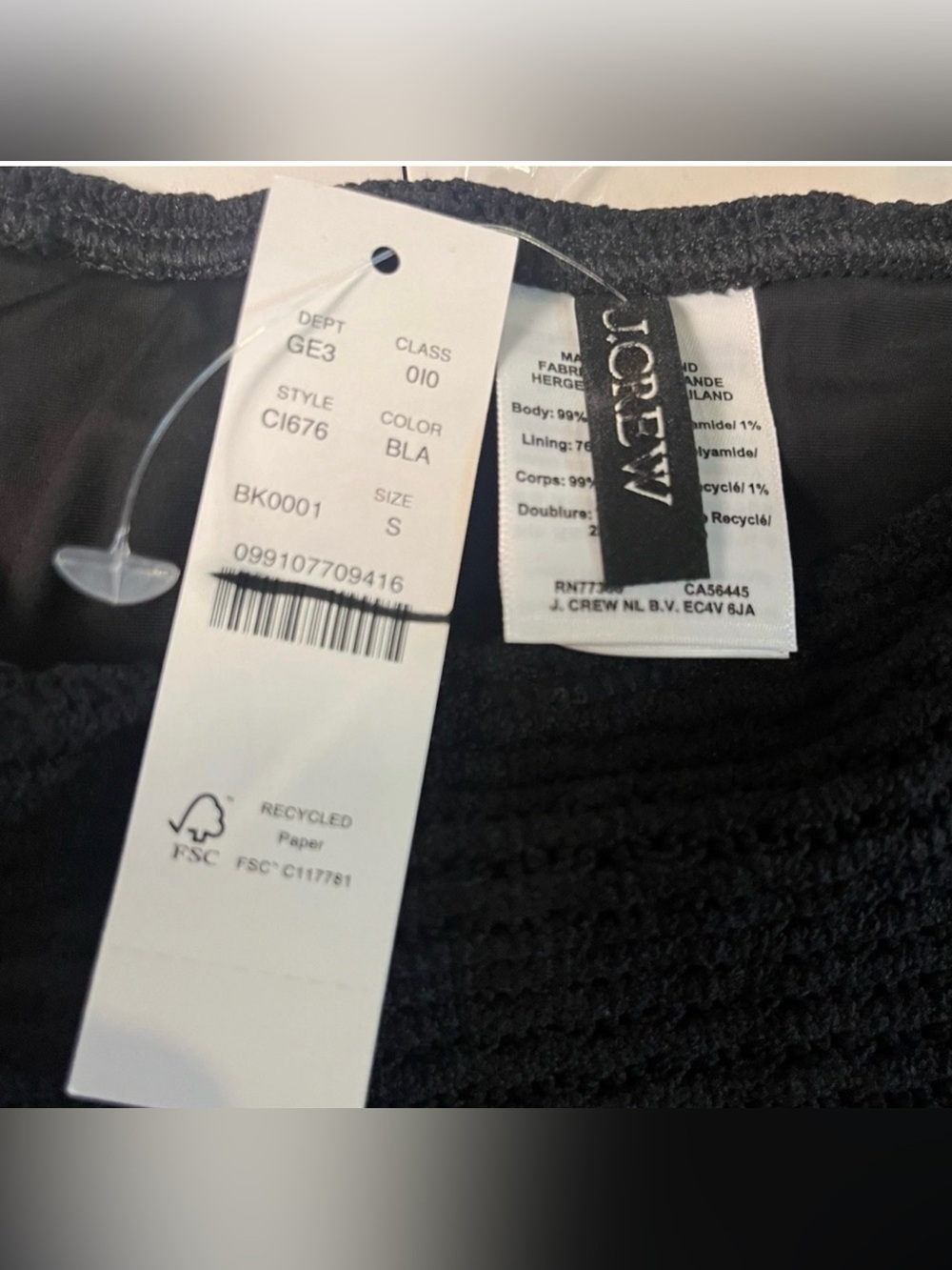 J.Crew Crochet string bikini bottom in black - Picture 8 of 8